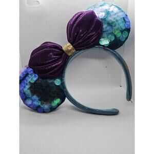 Disney Parks The Little Mermaid Ariel Minnie Mouse Bow Ear Headband Retired